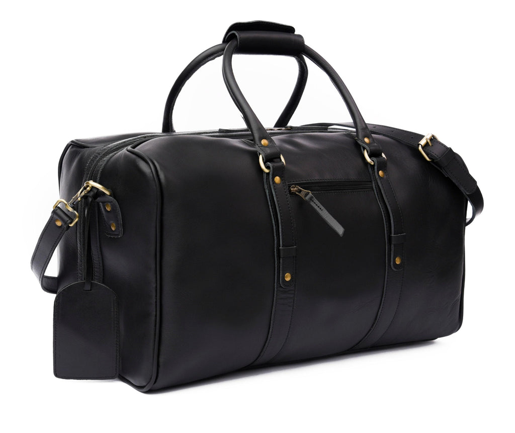 YAKKI GOODS™ Black Full-Grain Leather Duffle Bag | Luxury Weekender Travel Bag | Premium Carry-On Overnight Gym Bag for Men & Women (Copy)