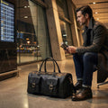 YAKKI GOODS™ Black Full-Grain Leather Duffle Bag | Luxury Weekender Travel Bag | Premium Carry-On Overnight Gym Bag for Men & Women (Copy)