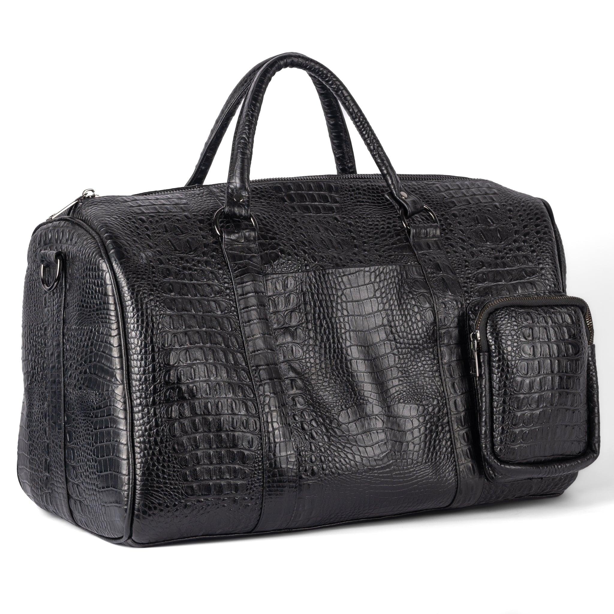 YAKKI GOODS™ Luxury Embossed Full-Grain Leather Duffle Bag | Premium Weekender Travel Bag | Handmade Carry-On Overnight Bag for Men & Women (Copy)