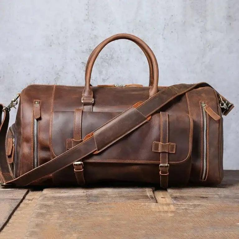 YAKKI GOODS™ Premium Full-Grain Leather Duffle Bag | Luxury Weekender Travel Bag for Men & Women | Carry-On Overnight Gym Bag (Copy)